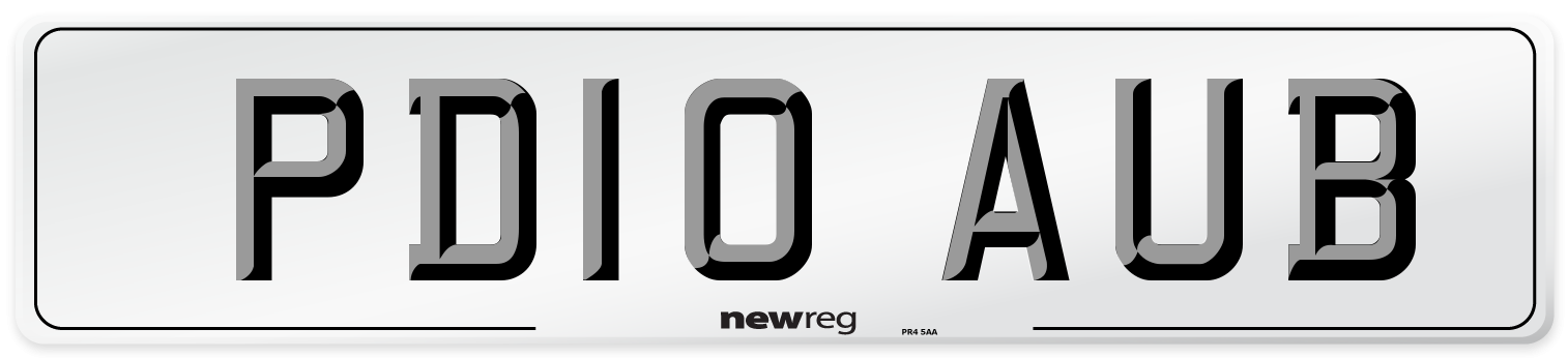 PD10 AUB Number Plate from New Reg